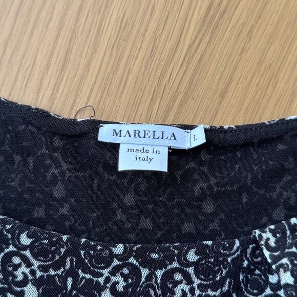 Vintage Black & White Floral Mesh Top by Marella (S/M) - Picture 10 of 10